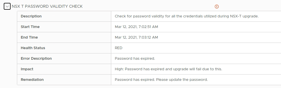 SDDC Manager Precheck Fails NSX-T Password Expired