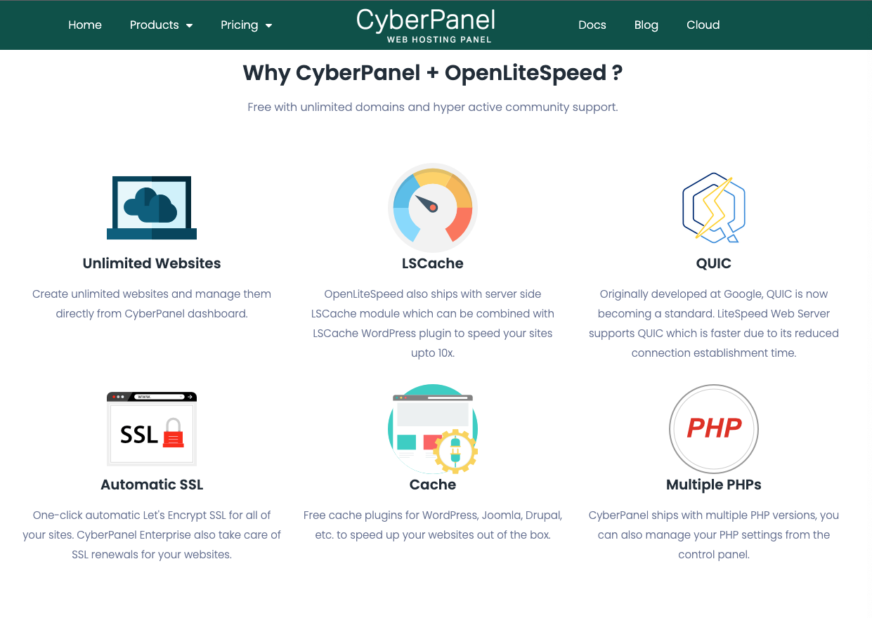 CyberPanel Features