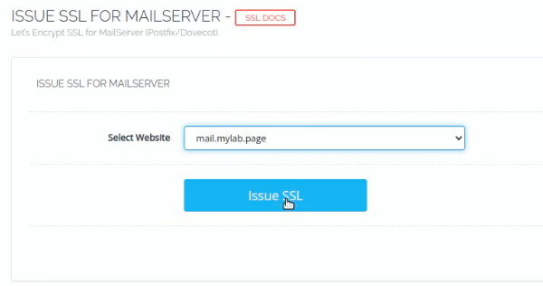 Issue SSL for Mail Server