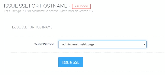 Issue SSL for Hostname